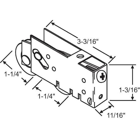 Strybuc Patio Door Roller Tandem 9-443-1.25NPB
